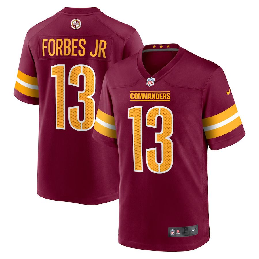 Men Washington Commanders #13 Emmanuel Forbes Nike Burgundy 2023 NFL Draft First Round Pick Game NFL Jersey->washington commanders->NFL Jersey